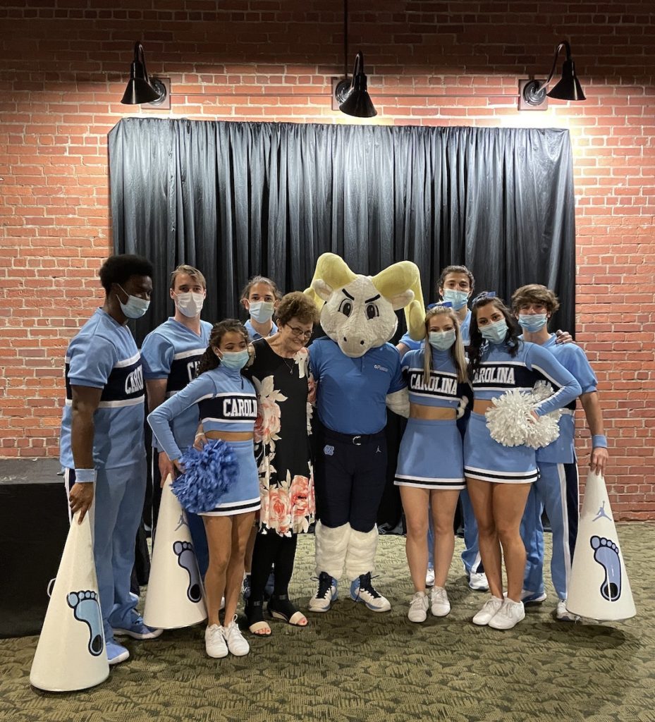UNC Cheerleaders & Rameses with Charlotte Ray
